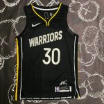 NBA 30 Curry Warriors 75th Anniversary MVP Edition Maillot noir imprimé